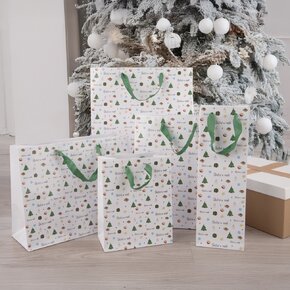 Dárková taška Šťastné a veselé 18x10x23 cm