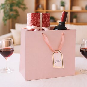 Dárková taška vytlačovaná srdíčka 31x12x26 cm