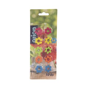 Rozlišovač na sklenice kytičky 10 ks