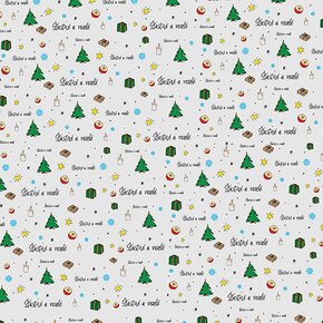 Vánoční balicí papír Šťastné a veselé 500x70 cm