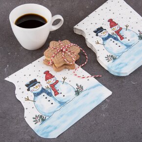 Servírovací ubrousky SNĚHULÁK vykrojené