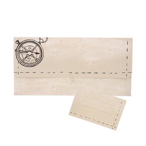 Papírová obálka kompas s vloženou kartičkou