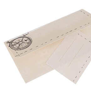 Papírová obálka kompas s vloženou kartičkou