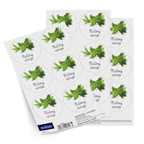 Samolepky na láhve Mátový sirup