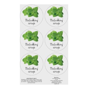 Samolepky na láhve Meduňkový sirup