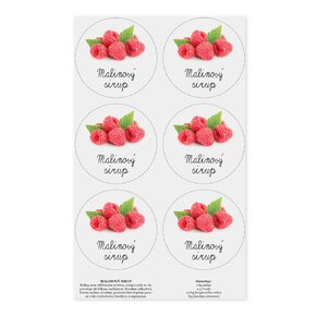 Samolepky na láhve Malinový sirup
