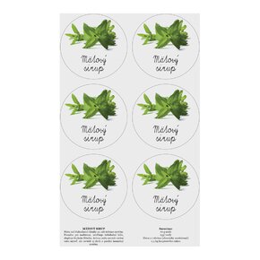 Samolepky na láhve Mätový sirup