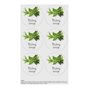 Samolepky na láhve Mätový sirup