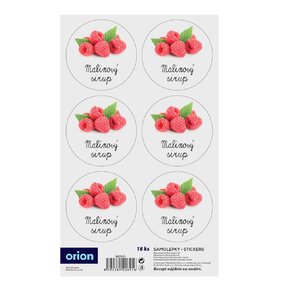 Samolepky na láhve Malinový sirup