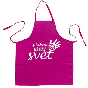 Kuchyňská zástěra S TEBOU MĚ BAVÍ SVĚT