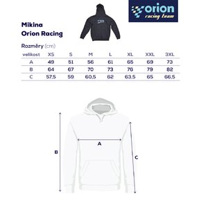 Mikina s kapucí Orion RACING vel. XL